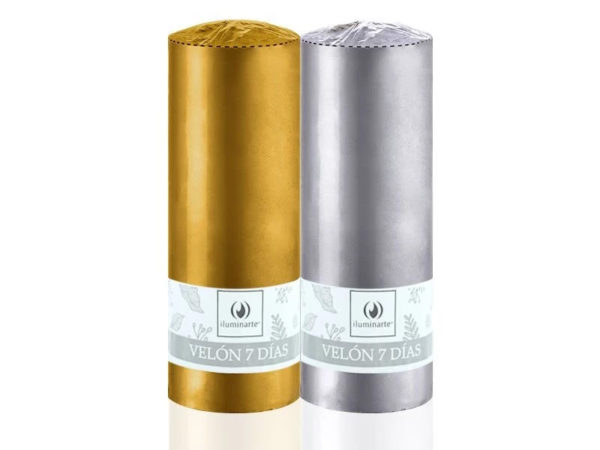 VELON 7 DIAS ILUMIN. ORO/PLATA 16X5,6 CM