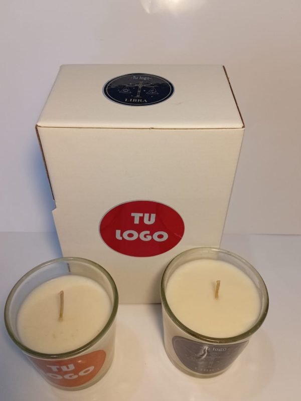 VELAS DE SOJA, AROMATIZADAS CON TU LOGO EN VASO DE 250 CC