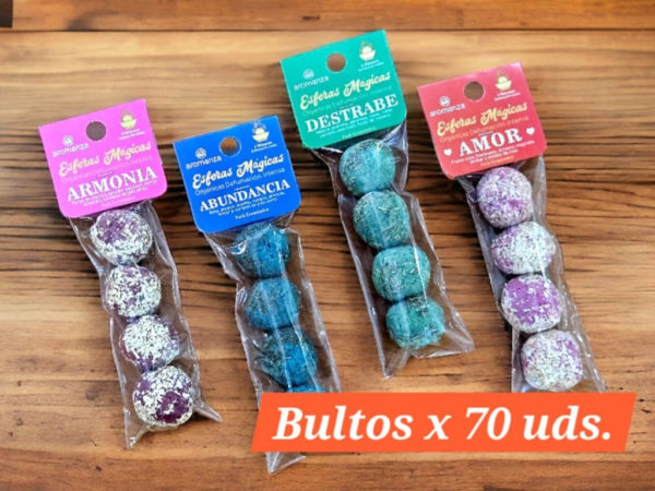 ESFERAS MAGICAS X 4 COLGABLES AROMANZA BULTO X 70